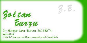 zoltan burzu business card